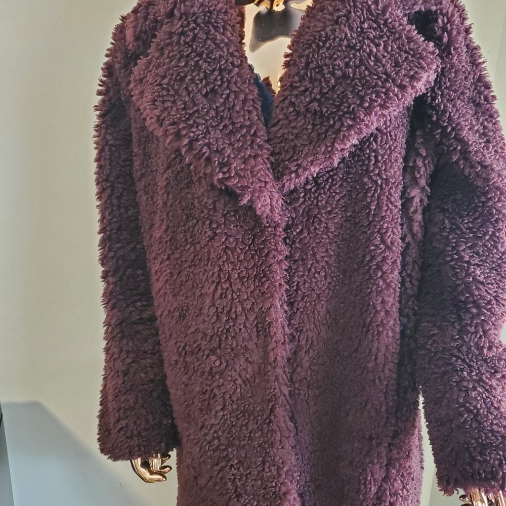 Kensie Faux Sherling Reversible Coat